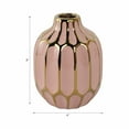 thumbnail image 5 of Elegant Ceramic Vase for Living Room Decor and Home Decor Accent - Modern Decorative Flower Vase for Room, Bedroom, or Office Desk - Designed for House and Table Decor - 8", Pink & Gold, 5 of 17