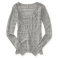 thumbnail image 2 of Aeropostale suéter de punto con cuello en V abierto para mujer, gris, pequeño Aeropostale  Tejer, 2 of 2