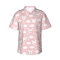 thumbnail image 2 of Xecao Rabbit And Cloud print Hawaiian shirt - a stylish short-sleeve button-down for men, perfect for casual beach and tropical outings., 2 of 9