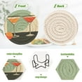 thumbnail image 4 of Yayeee 6 PCS Drink Coasters with Holder Set Woven Absorbent Round Tabletop Hot Pad, Red Glasses, 4 of 7