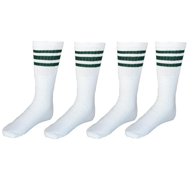Green-stripe athletic socks 2-pack