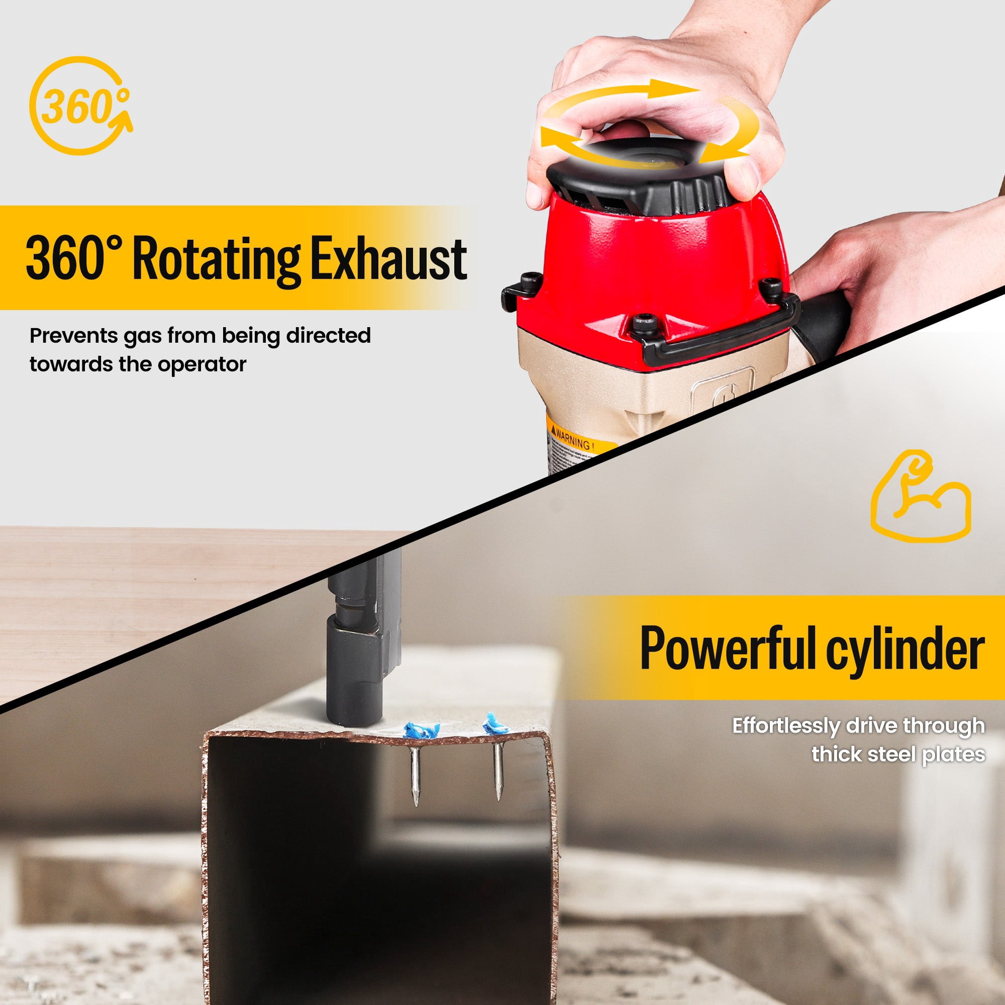 MEITE MTCS3040L Pneumatic Concrete and Steel Pinner 12Gauge 1/2" to 1-1/2" Length Concrete Nailer
