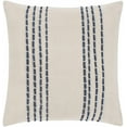 thumbnail image 2 of Hauteloom Listie Cotton Decorative Throw Pillow - Modern Coastal Striped Patterned Cushion Cover - White - Aqua - 18'' x 18'', 2 of 6