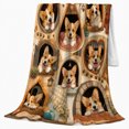 thumbnail image 2 of Eleven Corgi Dogs Peek From Rustic Windows Heart-Shaped, Playful Pet Portrait Pattern, Warm Flannel Blanket for Living Room and Reading Nook, Dog Lovers Christmas Gift, Pet Lover Home Decor, 2 of 9