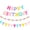 Candy, variant on CANREVEL Pre-Strung 3D Rainbow Happy Birthday Banner, 3 PCS Happy Birthday Felt Sign, Pom Pom Garland, Triangle Fabric Bunting, Colorful Reusable Birthday Decorations for Women Men Girls Boys, Multi