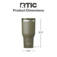 thumbnail image 5 of RTIC 40 oz Ceramic Lined Insulated Essential Tumbler, Leak-Resistant Lid, Olive, 5 of 6