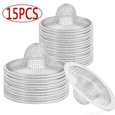 

Shower Drain Cover for Bathtub Kitchen Sink Strainer Stainless Steel Bathroom Sink Drain Stopper 15PCS(2.75in)