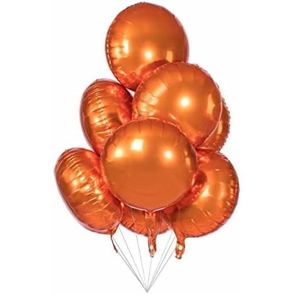 30 Orange Mylar Balloons 18 Inch Round Self-Sealing Foil Balloons Helium Balloons for Graduation Halloween Thanksgiving Fall Party Decorations (Orange)