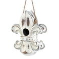 thumbnail image 2 of Zingz & Thingz Plastic Fleur De Lis Birdhouse in White, 2 of 3