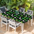 thumbnail image 2 of St Patricks Day Table Cloths for 6 Foot Rectangle Tables, Spring Farmhouse Country Green Shamrock Patio Waterproof Elastic Fitted Tablecloths, Washable Rectangular Table Cover for Camping, 2 of 8