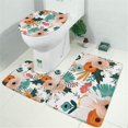 thumbnail image 2 of Pioneer Flower Floral Print Pattern Bathroom Rugs Sets 3 Piece,Toilet Cover Set,Absorbent Non Slip Bathroom Mats Sets with U-Shaped Contour Rug Toilet Rug Set, 2 of 5