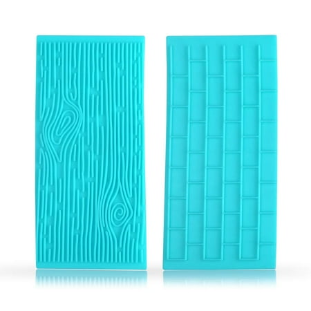 Brick Mat Fondant Quilted Fondant impression Mat Texture Mold Set with Brick Wall and Tree Bark Fondant Molds 2PCS ()