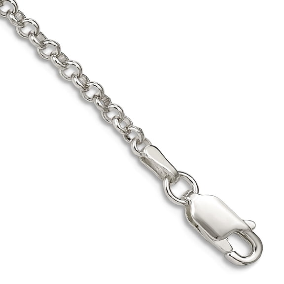 925 Sterling Silver 2.8mm Rolo Chain Bracelet 7 Inch Link Bracelet for Women and Men - 2.7 Grams