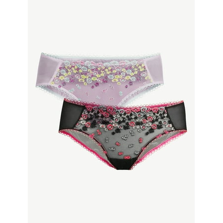 

Sofia Intimates by Sofia Vergara Women s Embroidered Cheeky Panties 2-Pack