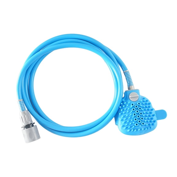 Sprayer and Scrubber - Slip on Dog Wash with Hose and Shower Attachment - Indoor/Outdoor Pet Bathing and Grooming - Fast and Easy at Home Dog Cleaning, Blue