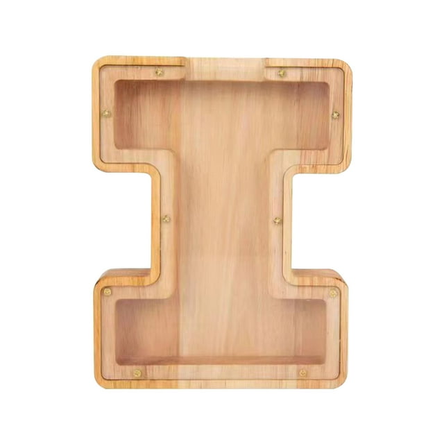 Decorative Objects Personalized Wooden Name Money Box Wooden Deposit Box Twenty Six English Letters