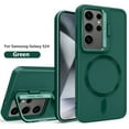 thumbnail image 1 of Folding Lens Stand Matte Magnetic Phone Case For Samsung Galaxy S24 Ultra S23 Plus Shockproof Wireless Charging Protection Cover Dark Green For S23 Ultra, 1 of 6