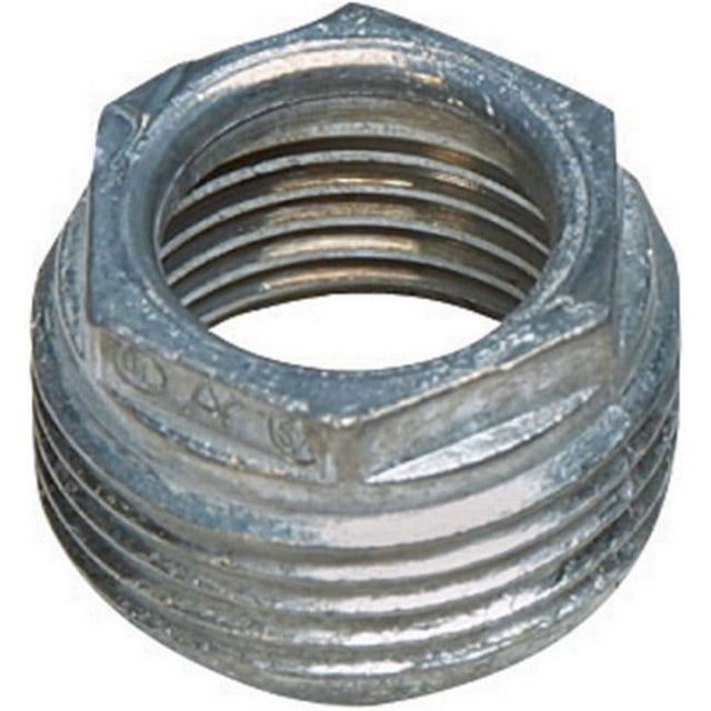Sigma Engineered Solutions ProConnex 49001 Rigid Reducing Bushing 3/4-Inch to 1/2-Inch Conduit Fitting, 1-Pack, Gray
