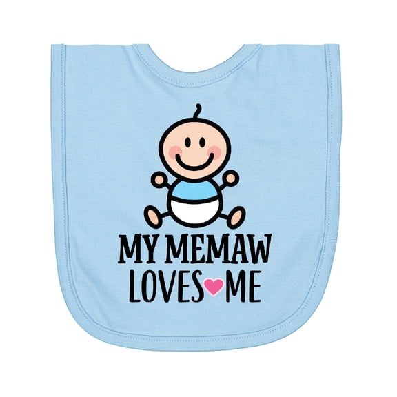 Inktastic My Memaw Loves Me Baby Boy Newborn Bib