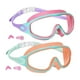 thumbnail image 4 of 2 gafas de natación para niños, máscara de natación, regalo, ajuste cómodo con tapón para los oídos. Rosa y naranja, 4 of 9