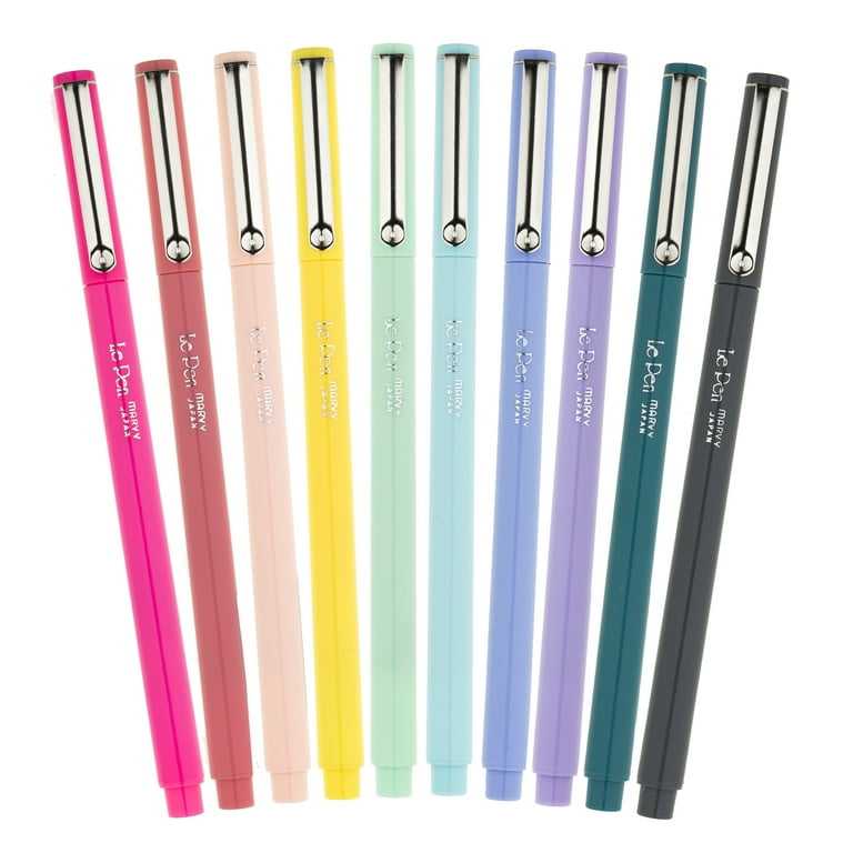Marvy Uchida LePen Pastel Color Medium Point Felt Tip Pens - 10 ct