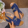 thumbnail image 5 of Bkhluea Women Chain Buckle Wedge Ankle Strap Sandals Slip On Comfortable Footwear For Casual Outdoor Party Daily Activities, 5 of 7