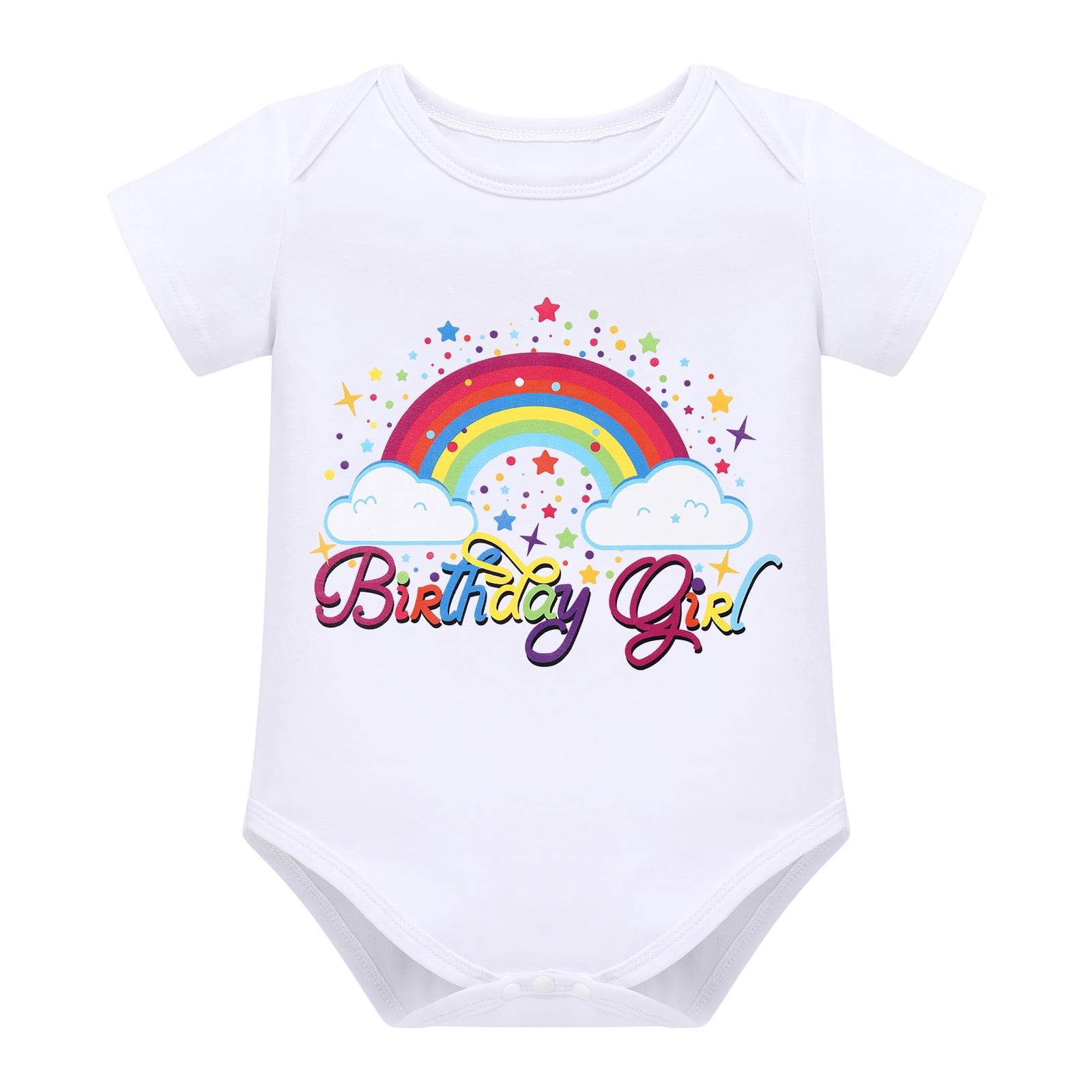 IBTOM CASTLE Toddler Baby Girl Unicorn 1st 2nd 3rd Birthday Outfit Romper + Rainbow Tutu Skirt + Headband + Sash + Badge 5PCS Princess Dress up Clothes Set for Cake Smash Photo Shoot