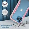 thumbnail image 4 of Case for iPhone 16 Pro Max, [Military Grade Drop Protection] [Wireless Charging] Soft TPU Frame + Clear Hard PC Back Case, Shockproof Non-Slip Stylish Cover for iPhone 16 Pro Max - Rosegold, 4 of 10