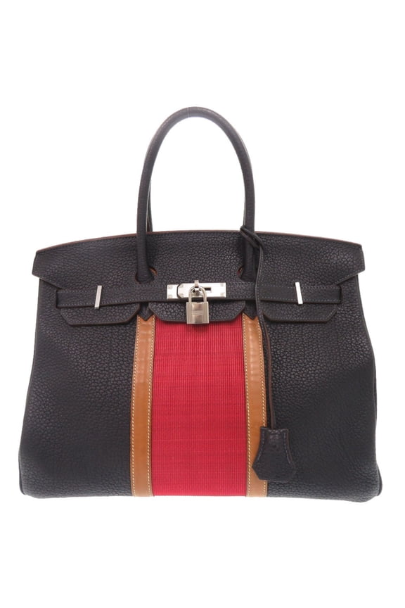 Pre-Owned Like-new Herms Birkin Club 35 Fjord, Vaubarenia, Ottoman, Blue Indigo, Rouge Kazak,...