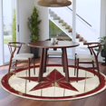 thumbnail image 4 of Country Star Washable Round Area Rug 5 ft, Wood Grain, Soft Non Slip Rugs Stain Repellent Indoor Felt Carpet for Living Dining Room Bedroom Home Office, 4 of 9