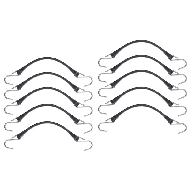 Sangles de Bâche de Remorque, 10 Pcs en Caoutchouc Durable Haute Résistance avec Crochet pour Voiture