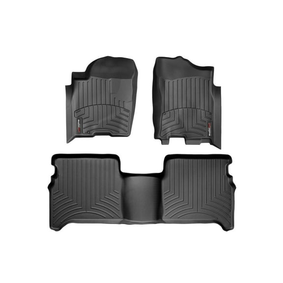 WeatherTech Custom Fit FloorLiners compatible with 2004-2007 Nissan Titan - 1st & 2nd Row, Black