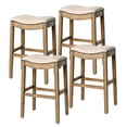 thumbnail image 1 of Open Box Maven Lane Adrien Saddle Bar Stool, Natural, Bar Height (4 Pack), 1 of 6