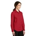 thumbnail image 4 of Port Authority Adult Female Women Plain Long Sleeves Shirt Rich Red 2X-Large, 4 of 6