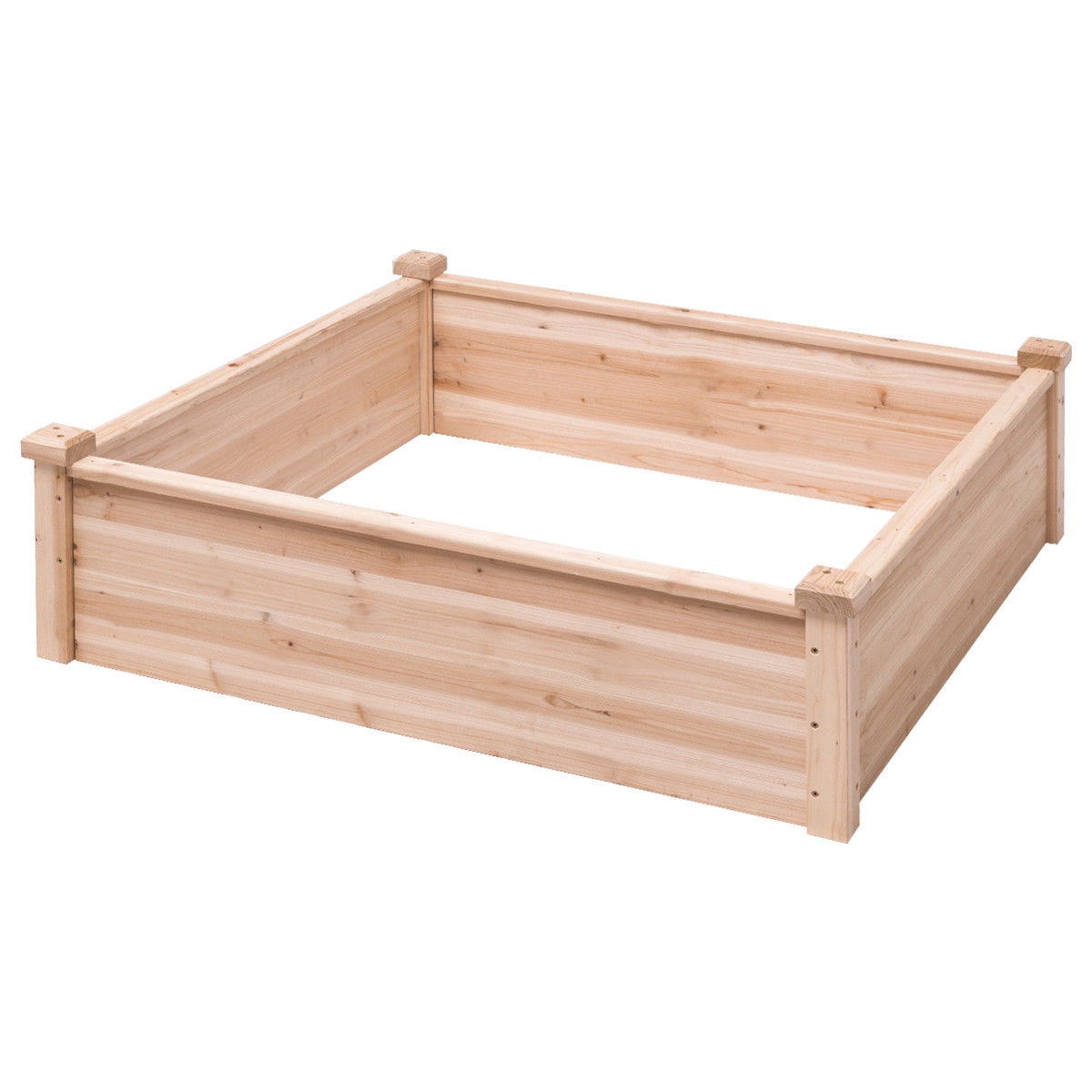 Gymax Wooden Garden Bed Vegetable Flower Raised Square Planter Kit Outdoor Garden