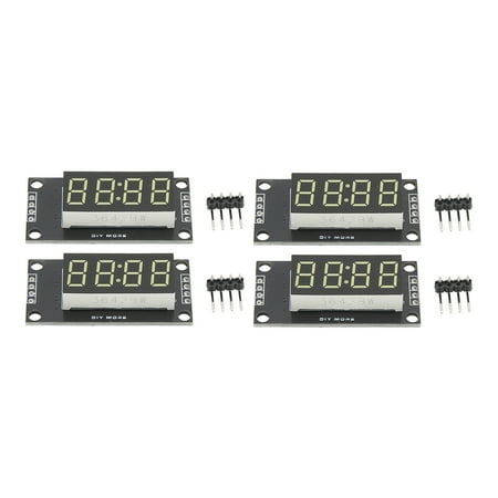 

2024 4 Sets Digital Tube Display Module LED 4 Digit 7 Segment 0.36in TM1637 Drive Chip White MRA110F
