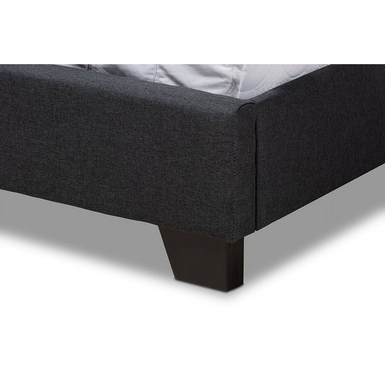 Baxton Studio Alesha Modern and Contemporary Charcoal Grey Fabric Upholstered Full Size Bed