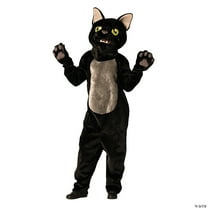Adults Black Cat Jumpsuit Costume with Mask & Paws- One Size