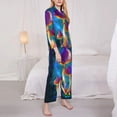 thumbnail image 4 of Bingfone Womens Pajama Sets Magic Mushrooms ,Fireflies Print,Long Sleeve Loungewear Pajamas Set-Small, 4 of 9