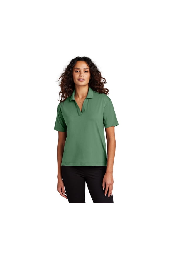 Women's Stretch Jersey Polo | Short Sleeve Work Polo for Women, Moisture Wicking Jersey Shirt - Sage 2XL