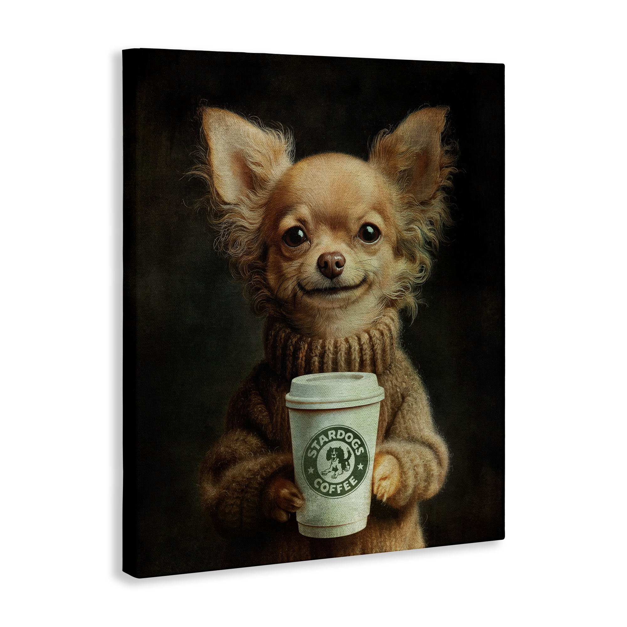 Stupell Industries Espresso Pup in Cozy Sweater Canvas Wall Art, design by Svetlana Aleynikova