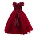thumbnail image 3 of Girls Ruffles Tulle Flower Dress Ball Gown for Wedding Birthday Party, 3 of 6