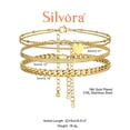 thumbnail image 6 of Silvora 3PCS Layered Anklets for Women Gold Plated Stackable Beaded Flat Snakle Chain Cuban Chain Ankle Bracelet Set Waterproof Foot Chain Summer Pool Boho Jewelry Gifts for Daughter, 6 of 6