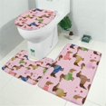 thumbnail image 2 of Colorful Funny Dachshund Bathroom Rugs Sets 3 Piece,Toilet Cover Set,Absorbent Non Slip Bathroom Mats Sets with U-Shaped Contour Rug Toilet Rug Set, 2 of 5