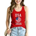 thumbnail image 2 of Women's Football Graphic Tank Tops, Women's Sleeveless Running Tank Top, Breathable Lightweight Sports Vest for Workout, Gym, Yoga, Training for Soccer Tournament 2026 Red Size: S, 2 of 5