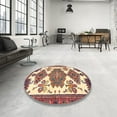 thumbnail image 3 of Ahgly Company Indoor Square Traditional Brown Red Persian Area Rugs, 3' Square, 3 of 6