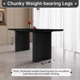 thumbnail image 4 of QEZEOM Rectangular Dining Table 63", Modern Black Kitchen Table, Indoor Dining Table for Kitchen, Bar, Living Room, Small Space, Easy Assembly, 4 of 8