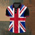 thumbnail image 2 of Zmoon Men's Union Jack Short Sleeve Zip-Up Polo Shirt, 2 of 3