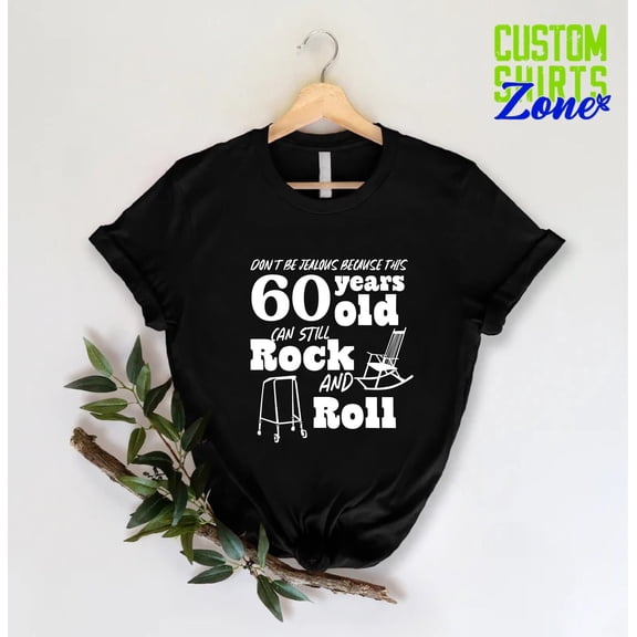 DeliFri Birthday Shirt,60th Birthday Party T-Shirt,60 Years Birthday Rock And Roll Tee,Gift for 60 Old,Well Aged Shirt,Motivational Birthday Shirts
