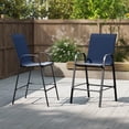 thumbnail image 1 of Costway 2 PCS Outdoor Bar Stools 29" Fabric Bar Height Stools with Armrests & Footrest Navy, 1 of 10
